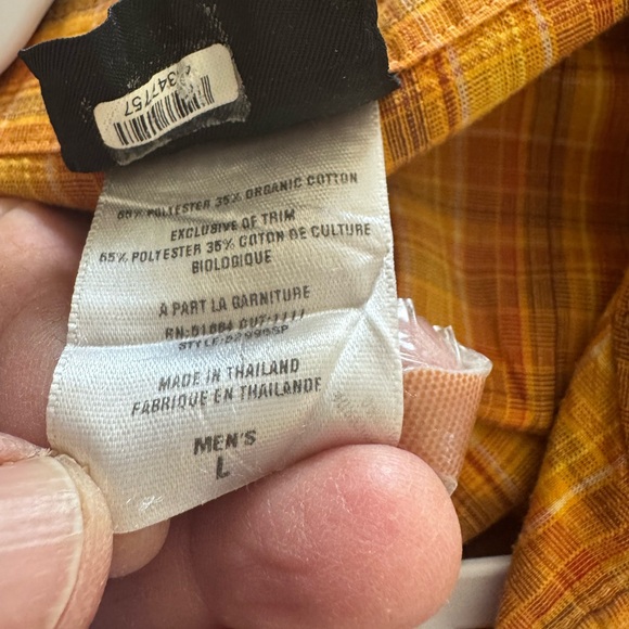 Patagonia Men's Yellow Plaid Button Down Shirt - Picture 4 of 5